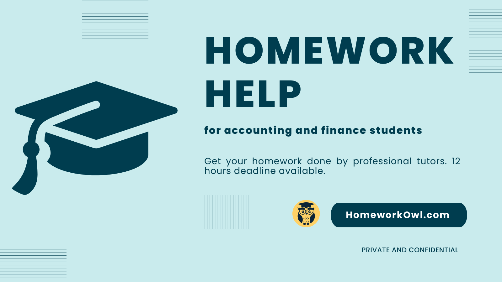 Get homework answers for any accounting or finance assignment